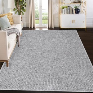 Washable Bathroom Rug,Ultra-Thin Non-Slip Modern Solid Carpet for Entrance, Kitchen & Bathroom - 1 of 4