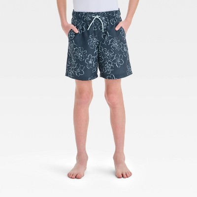 Boys' Floral Printed Swim Shorts - Cat & Jack™ Gray