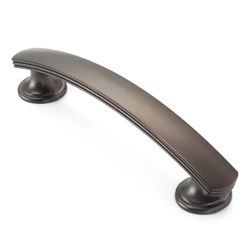 Cauldham Solid Kitchen Cabinet Arch Pulls Handles (3-3/4" Hole Centers) - Curved Drawer/Door Hardware - Style T750 - Oil Rubbed Bronze, 1 of 6