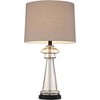 360 Lighting Traditional Table Lamps 27" Tall Set of 2 Clear Champagne Glass Taupe Drum Shade for Bedroom Living Room House Bedside Nightstand Office - 3 of 4