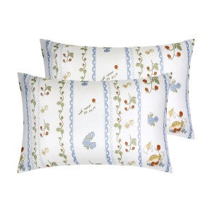 Unique Bargains Soft Breathable Floral Pattern Machine Washable Envelope Closure Pillowcase 2 Pcs - 1 of 4