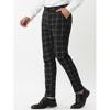 Lars Amadeus Men's Plaid Patterned Slim Fit Flat Front Business Dress Pants - 2 of 4