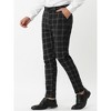 Lars Amadeus Men's Plaid Patterned Slim Fit Flat Front Business Dress Pants - image 2 of 4