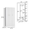 NicBex 71.14"H Armoire Wardrobe Closet Storage Cabinet with 3 Doors & Shelves & 2 Inner Drawers for Bedroom - 3 of 4