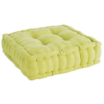Light Green Velvet Tufted Square Floor Pillow