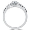 Pompeii3 3/4CT Cushion Halo Round Diamond Engagement Ring 14K White Gold - 2 of 4