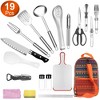 LakeForest"19-Piece Camping Cooking Utensil Kit with Portable Cookware, BBQ Tools & Storage Bag for Outdoors"Orange - 2 of 4