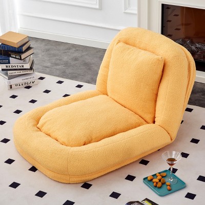Folding Teddy Lounge Chair with 5 Adjustable Positions for Floor Gaming,Reading or Meditation-Cuddlewood