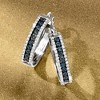 Ross-Simons 0.50 ct. t.w. White and Blue Diamond Hoop Earrings in Sterling Silver - 3 of 4