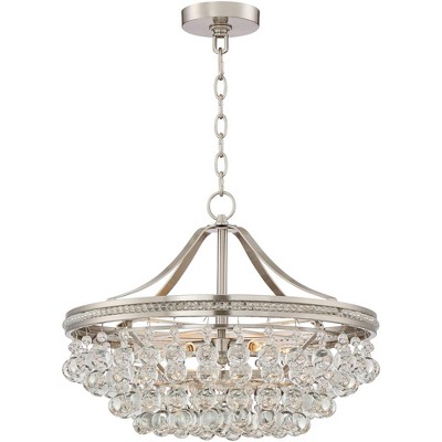 Vienna Full Spectrum Brushed Nickel Pendant Chandelier 20 1/4" Wide Clear Crystal 5-Light Fixture Dining Room House Foyer Kitchen