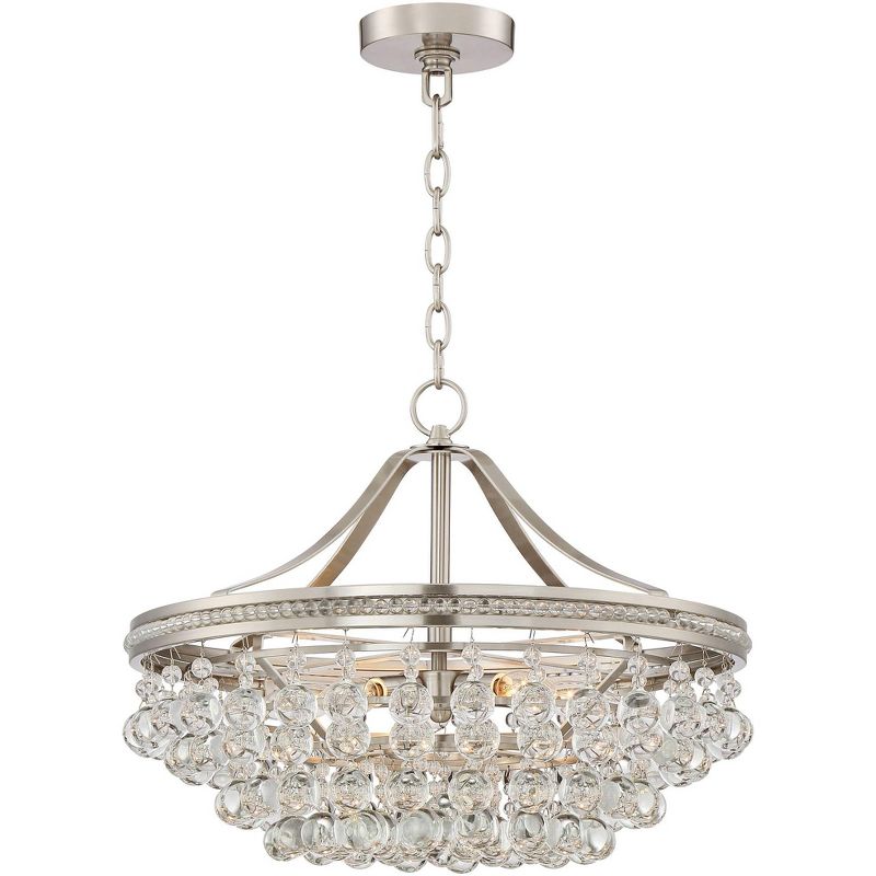 Vienna Full Spectrum Wohlfurst Brushed Nickel Pendant Chandelier 20 1/4" Wide Clear Crystal 5-Light Fixture for Dining Room House Foyer Kitchen Island, 1 of 11