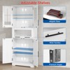 67" H  Tall  Slim Pantry Cabinet with Glass Doors and Adjustable Shelf, Freestanding Slim Cupboard - 2 of 4