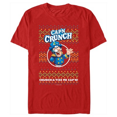 Men's Cap'n Crunch Christmas Sweater Print T-Shirt
