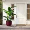 NAYSAYE Planter Set of 3 Ceramic Flowerpot Modern Sleek Design for Indoor Outdoor Garden, Red, 14.6"*14.6"*12.1" - 2 of 4