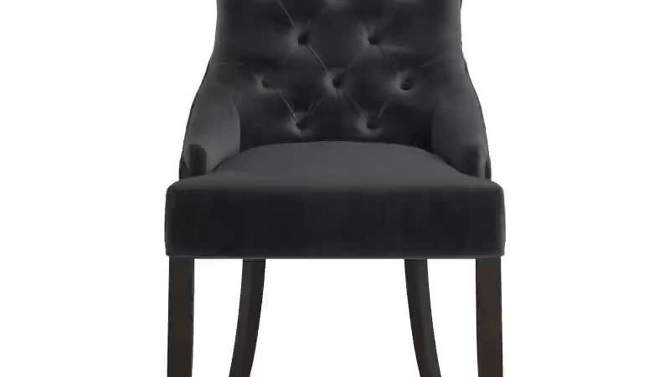 Set of 2 Lawler Velvet Button Tufted Dining Chair Dark Gray - Inspire Q, 2 of 6, play video