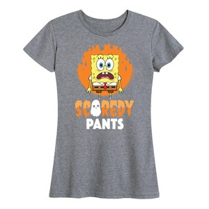 Women's - SpongeBob SquarePants - Scaredy Pants Short Sleeve Graphic T-Shirt - 1 of 4