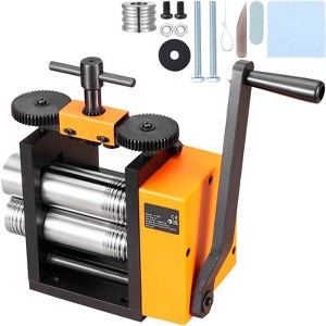 VEVOR Rolling Mill, 3"/76 mm Jewelry Rolling Mill Machine, 1: 2 Gear Ratio, 3-in-1 Multi-function Rolling Mill, 0.1-7mm Press Thickness, Black&Orange - 1 of 4