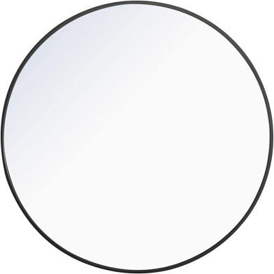 Elegant Lighting Metal frame Round Mirror 32 inch Black finish