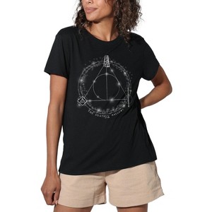 Harry Potter Deathly Hallows Glow Women's Loose T-Shirt - 1 of 4