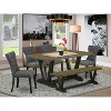 HomeStock 6-Pc Rectangle Natural Oak Finish Solid Wood Top Dining Table with 1-Bench, 4-Chairs - 2 of 4