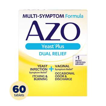 AZO Yeast Plus Dual Relief, Yeast Infection + Vaginal Symptom Relief - 60ct