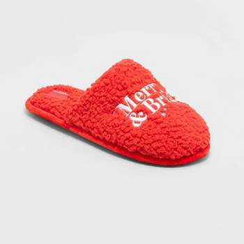 Women's Holiday Merry & Bright Scuff Slippers - Wondershop™ Red