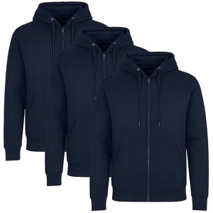 Blue Ice Men’s Fleece Lined Full-Zip Hoodie -3 Pack - 1 of 4
