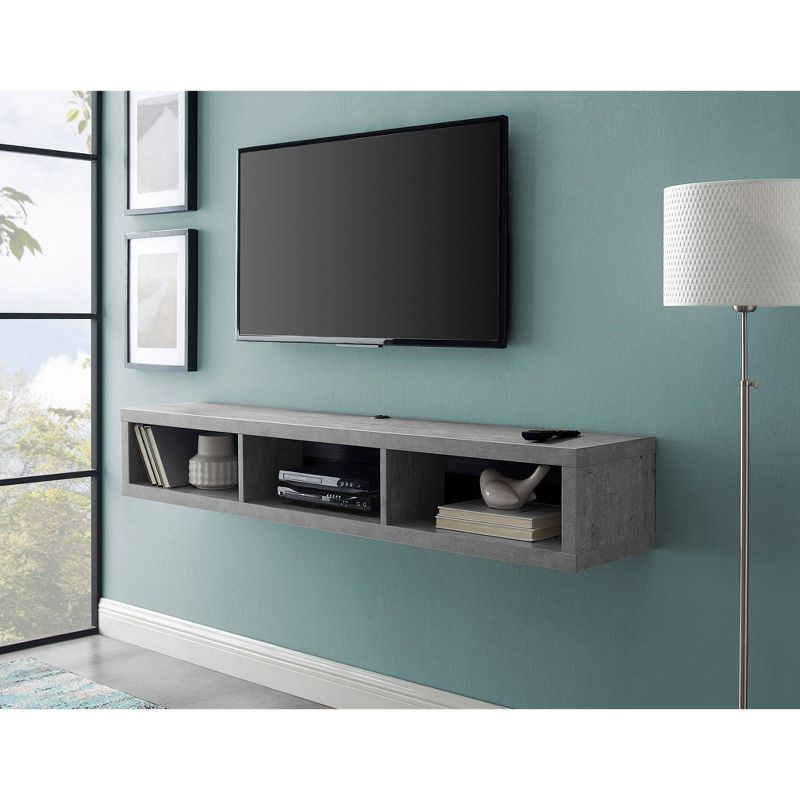 Shallow Wall Mounted A/V Console TV Stand for TVs up to 60" - Martin Furniture, 3 of 5