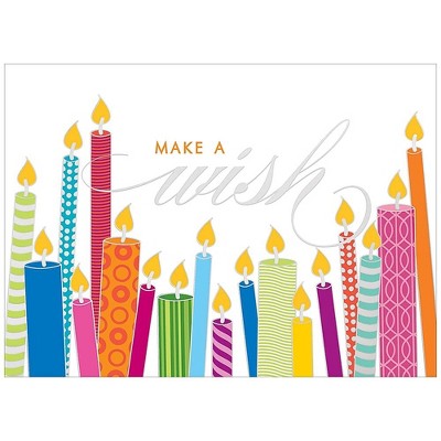 JAM Paper Blank Birthday Cards Set Make a Wish 25/Pack (526M0620WB)