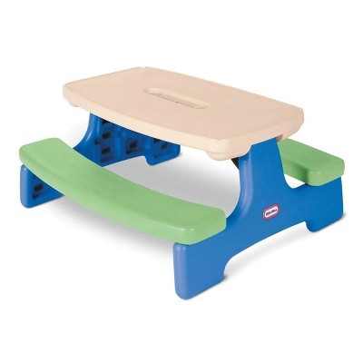 Little Tikes Easy Store Kids Picnic Table with Sunshade Umbrella