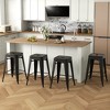 Tangkula 24" Metal Bar Stools Set of 4 w/ Square Seat Patio Bar Stools Home Kitchen - 2 of 4