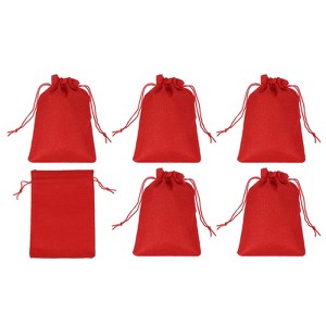 Unique Bargains Cotton Linen Bank Coin Change Bag with Drawstring 6 Pcs - 1 of 4