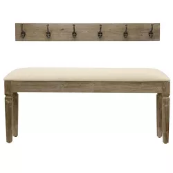 Wood Bench with Coat Rack - Décor Therapy