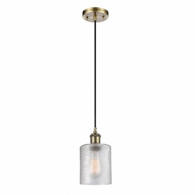 Cobbleskill - 1 Light Cord Hung Mini Pendant In Industrial Style-8 Inches Tall and 5 Inches Wide