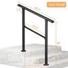 LOVMOR Hand Rails for Outdoor Steps, Wrought Iron Railing, Exterior Hand Railing for Steps, Porch Railing Kit - 3 of 4