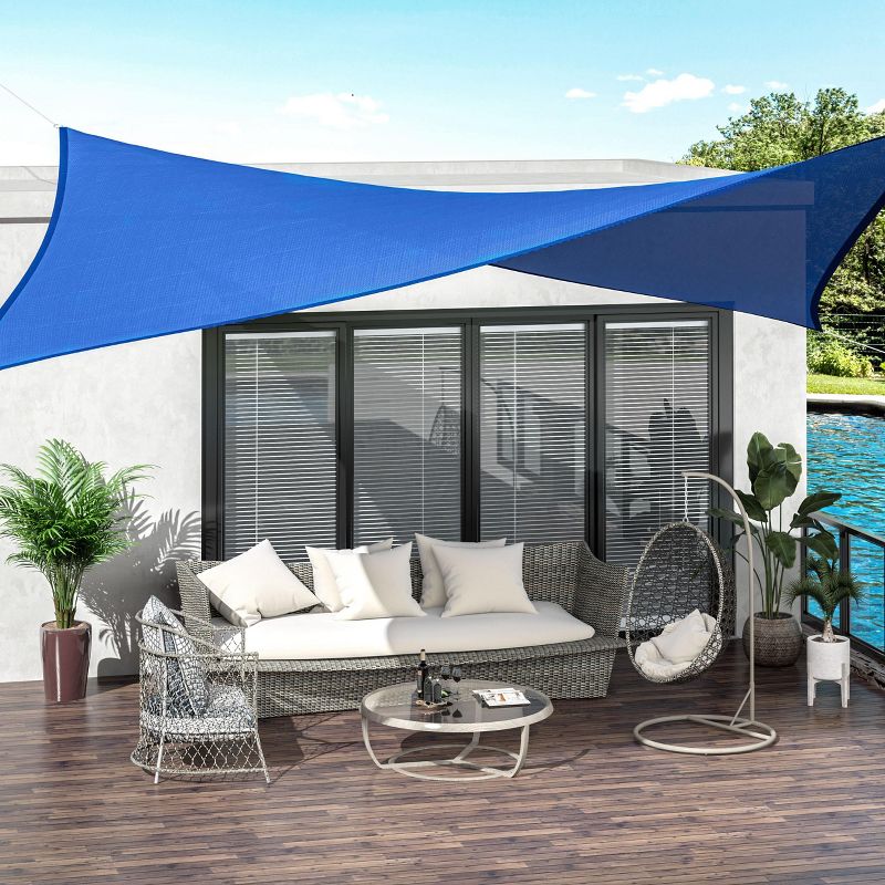 Outsunny 24' x 24' Outdoor Patio Sun Shade Sail Canopy Square UV Resistant, 3 of 9