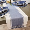 Design Imports  Ribbed Dobby Stripe Table Runner, French Blue, 13X108" - 2 of 4