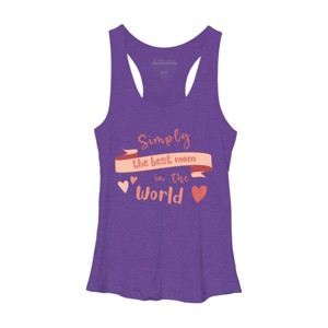 Women's Design By Humans Mother's Day Simply the Best Mom Banner By BoogieCreates Racerback Tank Top - 1 of 2
