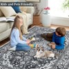 Machine Washable Area Rug Non Slip Rug Vintage Medallion Low Pile Foldable Rugs Stain Resistant Carpet For Bedroom Living Room Kids Room Study Room - 4 of 4