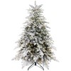 HOMCOM 5ft Prelit Frosted Artificial Christmas Tree with Warm White LED Light, Metal Base, Snow Flocked Branches - 4 of 4