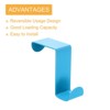 Unique Bargains Stainless Steel Reversible Uasge S-Shaped Over Door Double Hooks 2 Pcs - 3 of 4