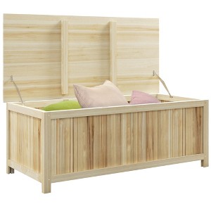 Outsunny Wooden Outdoor Storage Box, 45.5 Gallon Deck Box for Patio, Pool, Balcony, Porch - 1 of 4