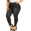 Agnes Orinda Women's Plus Size Mid Rise Stretch Washed Skinny Denim Jeans - 3 of 4