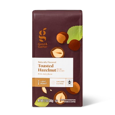 Naturally Flavored Toasted Hazelnut Light Roast Ground Coffee - 12oz - Good &#38; Gather&#8482;