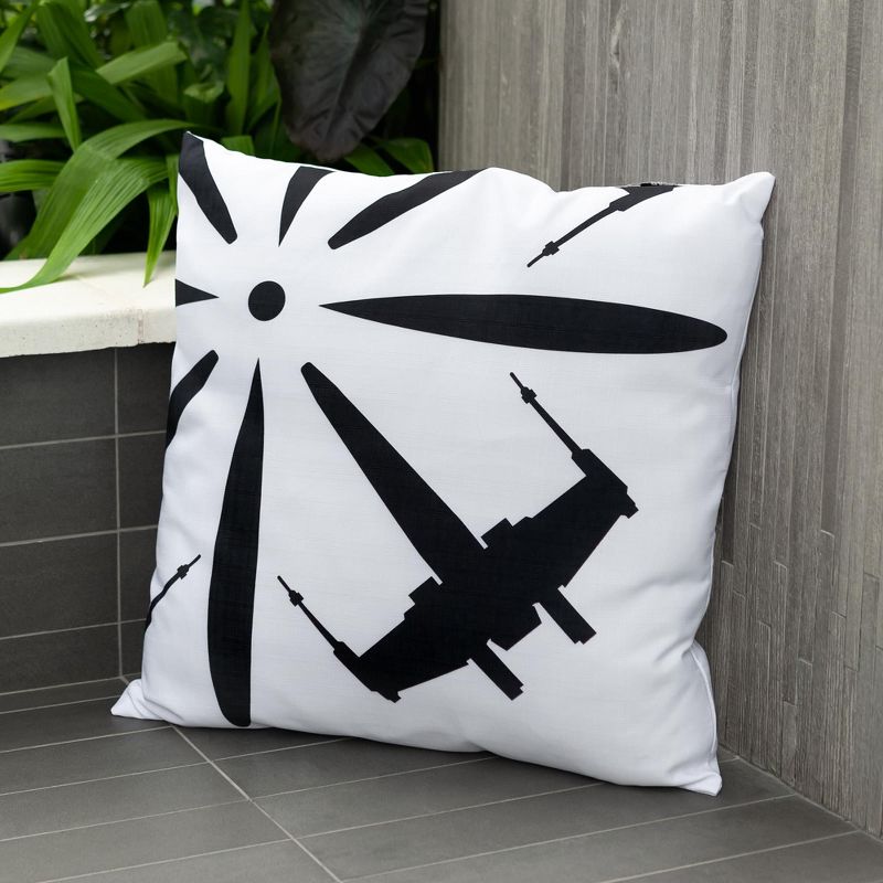 Seven20 Star Wars White Throw Pillow | Black X-Wing Fighter Design | 25 x 25 Inches, 5 of 8