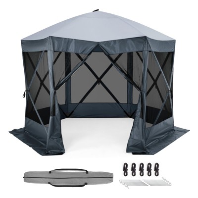 Pop Up Gazebo Tents, Heavy Duty Steel Frame & UV Block Canopy, 6-Sided Screen Tent with Carry Bag