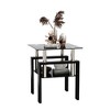 NicBex Modern 2-Tier Glass End Table for Living Room, Transparent & Frosted Side Table with Metal Legs, Square Small Coffee Table with Tempered Glass - 3 of 4