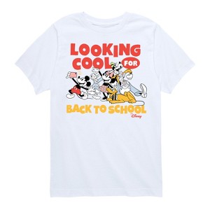 Boys' - Disney - Mickey Minnie Donald Daisy Goofy Pluto Back To School Short Sleeve Graphic T-Shirt - 1 of 4