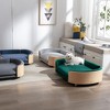 Gulches Scandinavian Style Large Dog Pet Sofa with Solid Wood Legs, Curved Wooden Back, Velvet Cushion in Green - 2 of 4