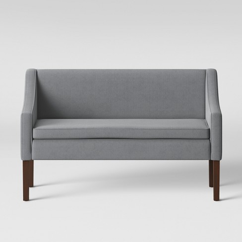 Nashua Settee Bench With Short Back Fabric Gray Threshold